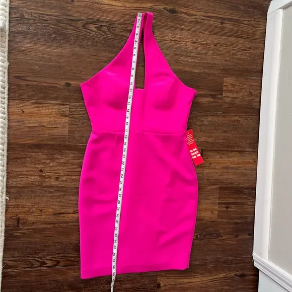 Calvin Klein Fuchsia Pink Plunge Front &amp; Back Dress Size 6 NWT