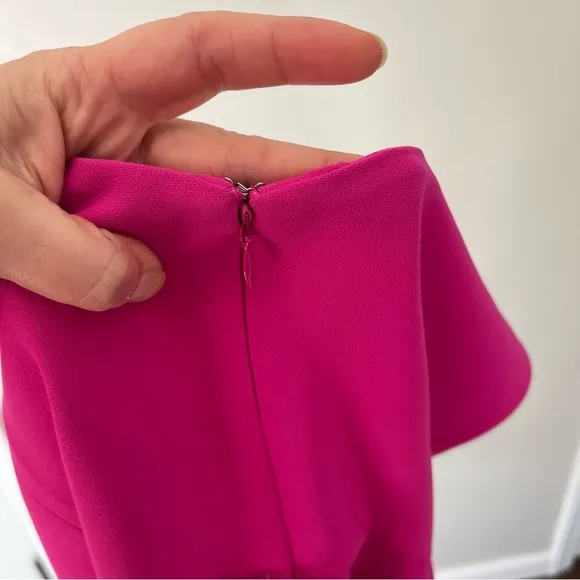 Calvin Klein Fuchsia Pink Plunge Front &amp; Back Dress Size 6 NWT