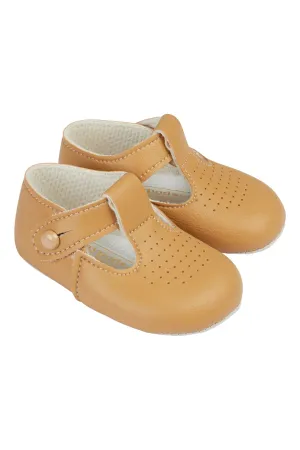 Camel T-Bar Soft Sole Shoes