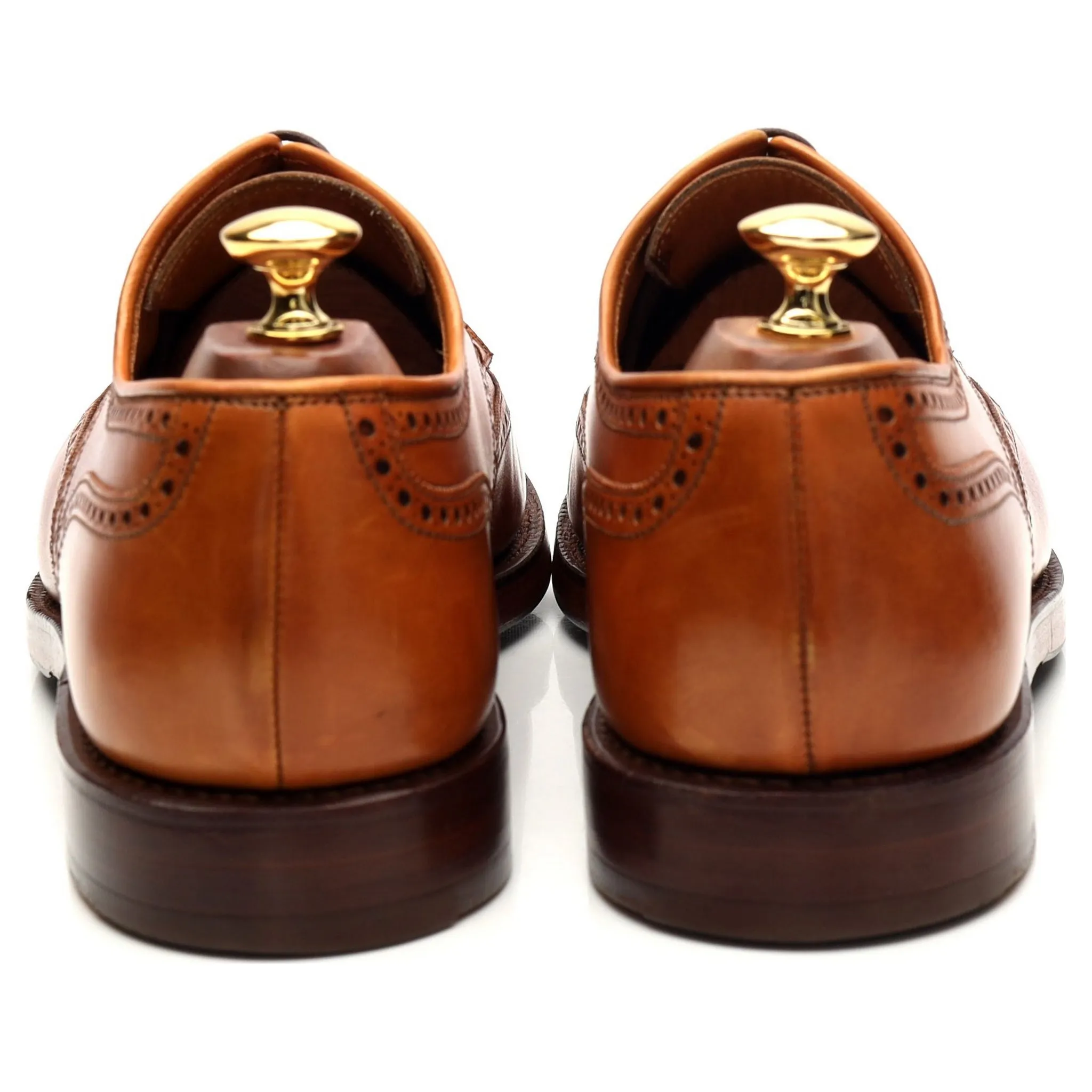 'Cardiff' Tan Brown Leather Derby Brogue UK 9.5 E