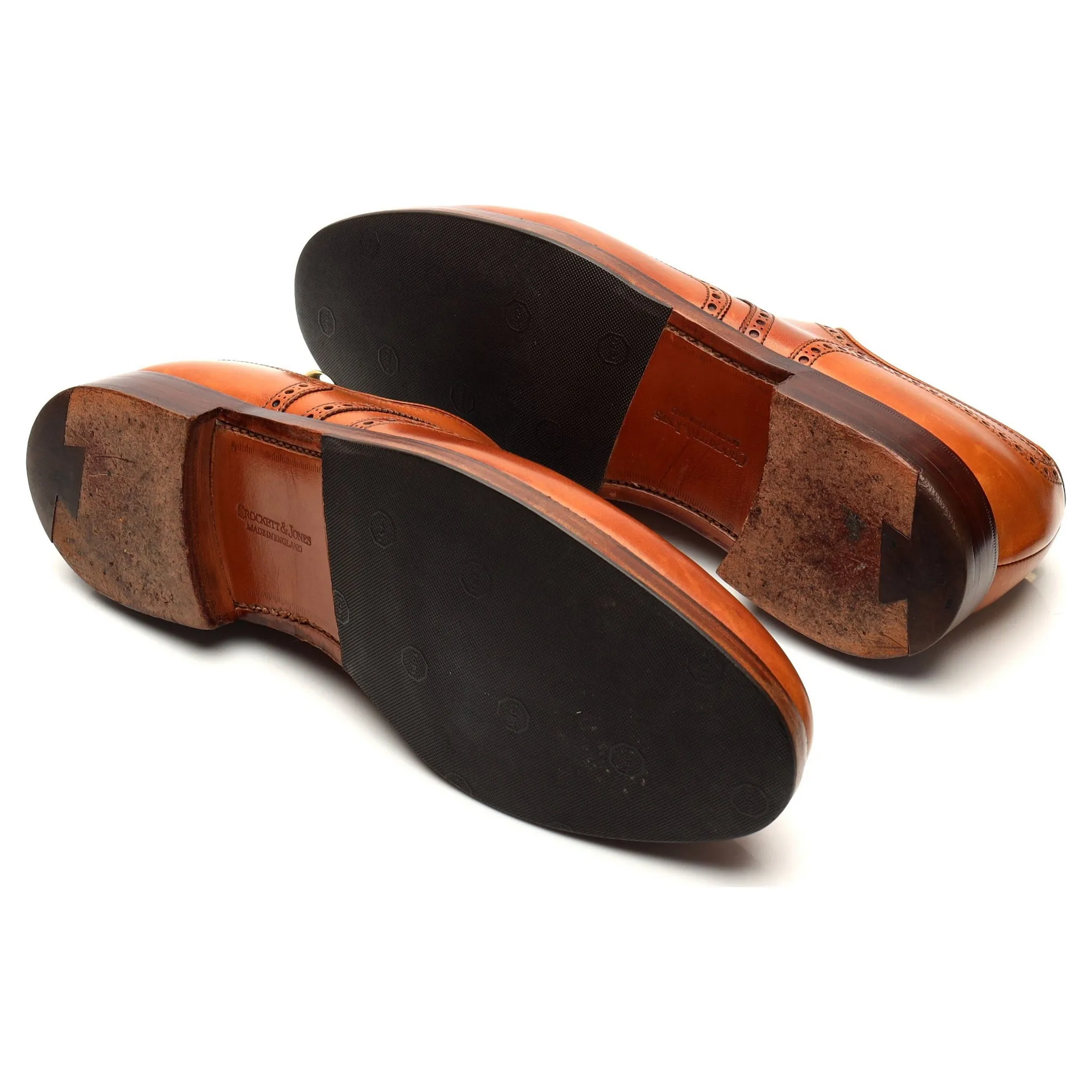 'Cardiff' Tan Brown Leather Derby Brogue UK 9.5 E