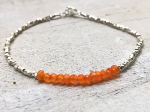 Carnelian Silver Bracelet