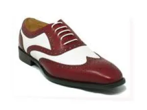 Carrucci Leather Two Tone Wingtip Oxford