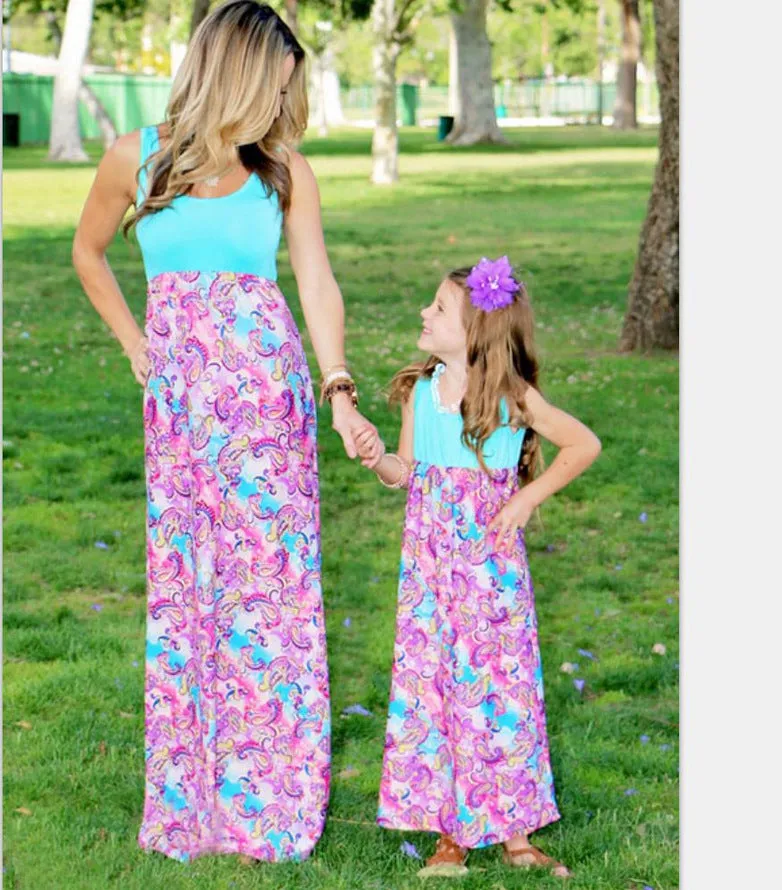 Cashew Phoenix Print Mother And Daughter Parent-Child Outfit Set