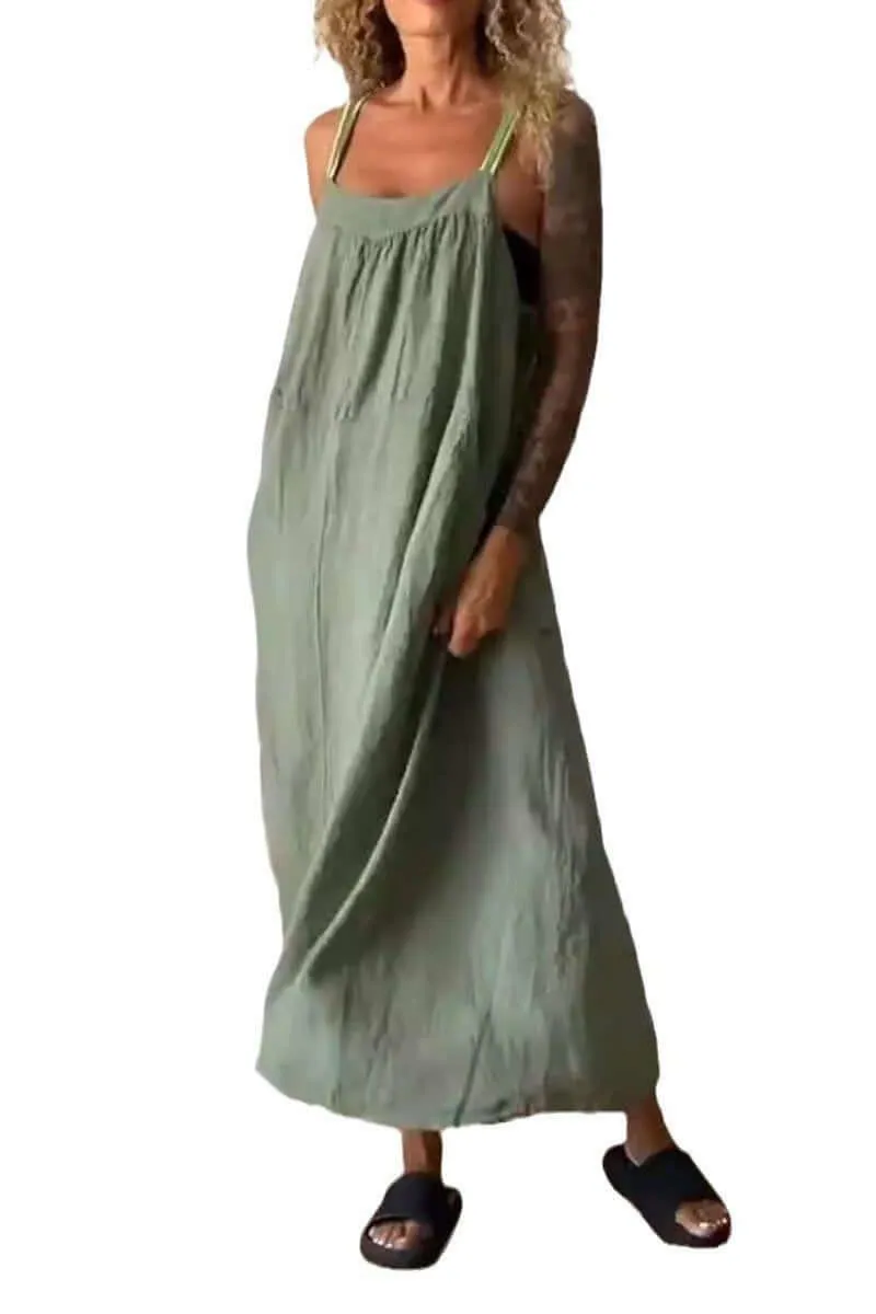 Casual Cotton and Linen Maxi dress
