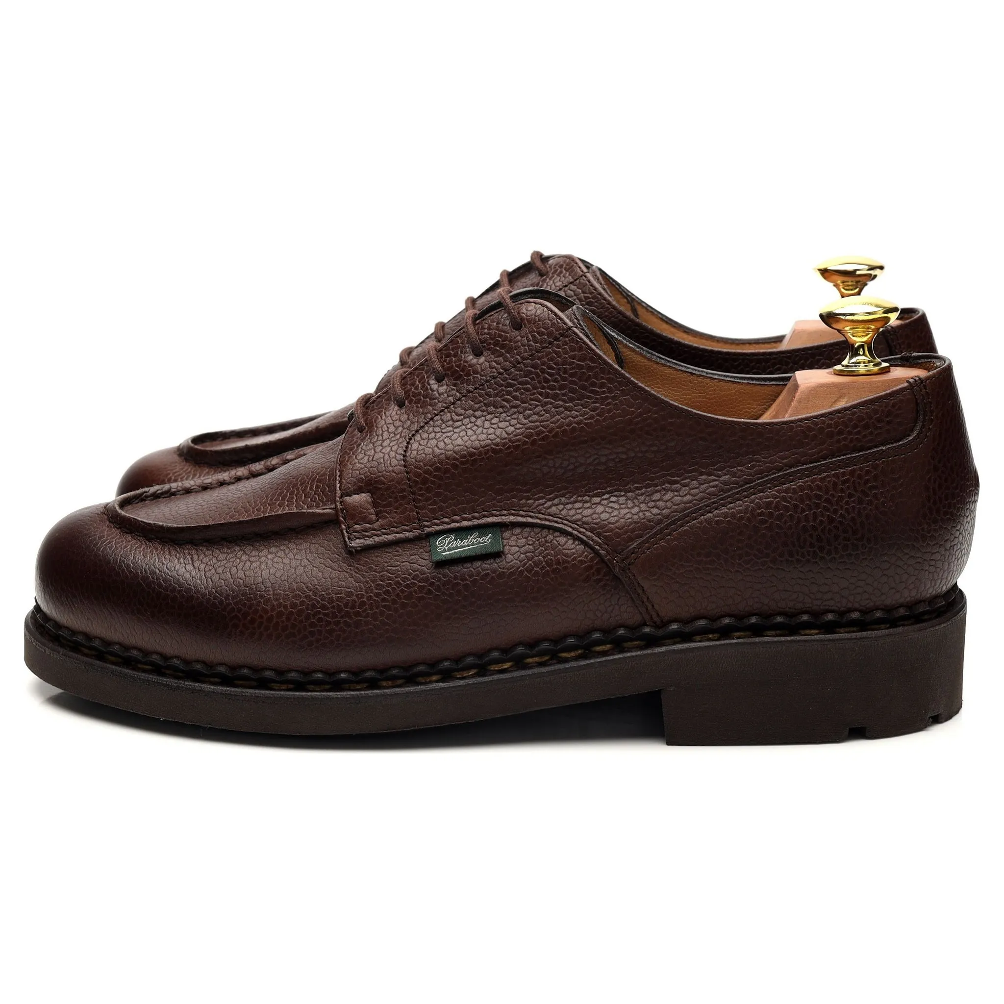 'Chambord' Dark Brown Grain Leather Apron Derby UK 8 F