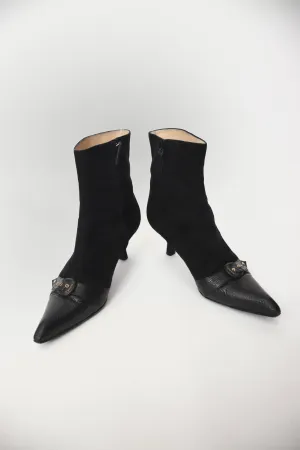 Chanel Suede Buckle Boots