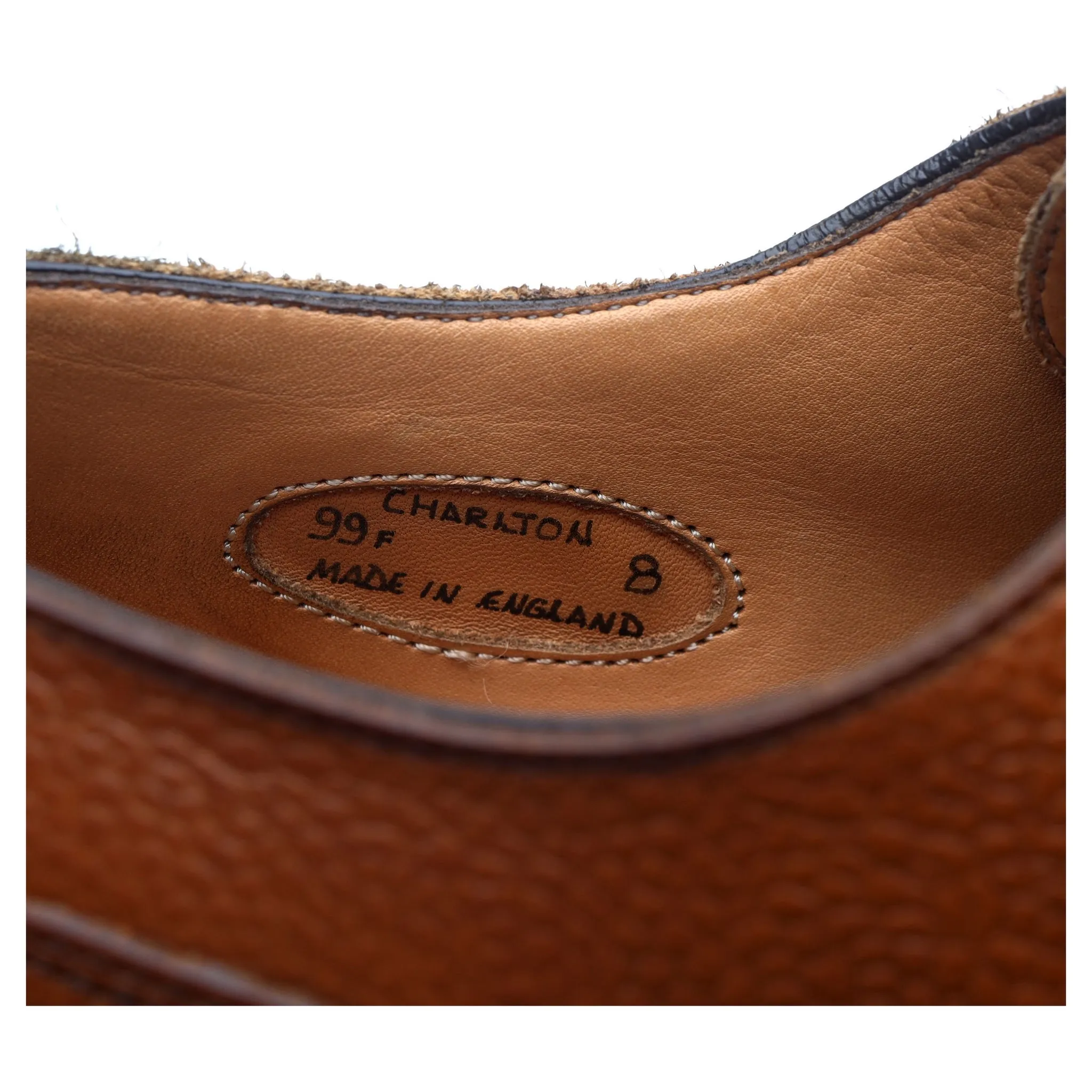 'Charlton' Tan Brown Leather Split Toe Derby UK 8 F