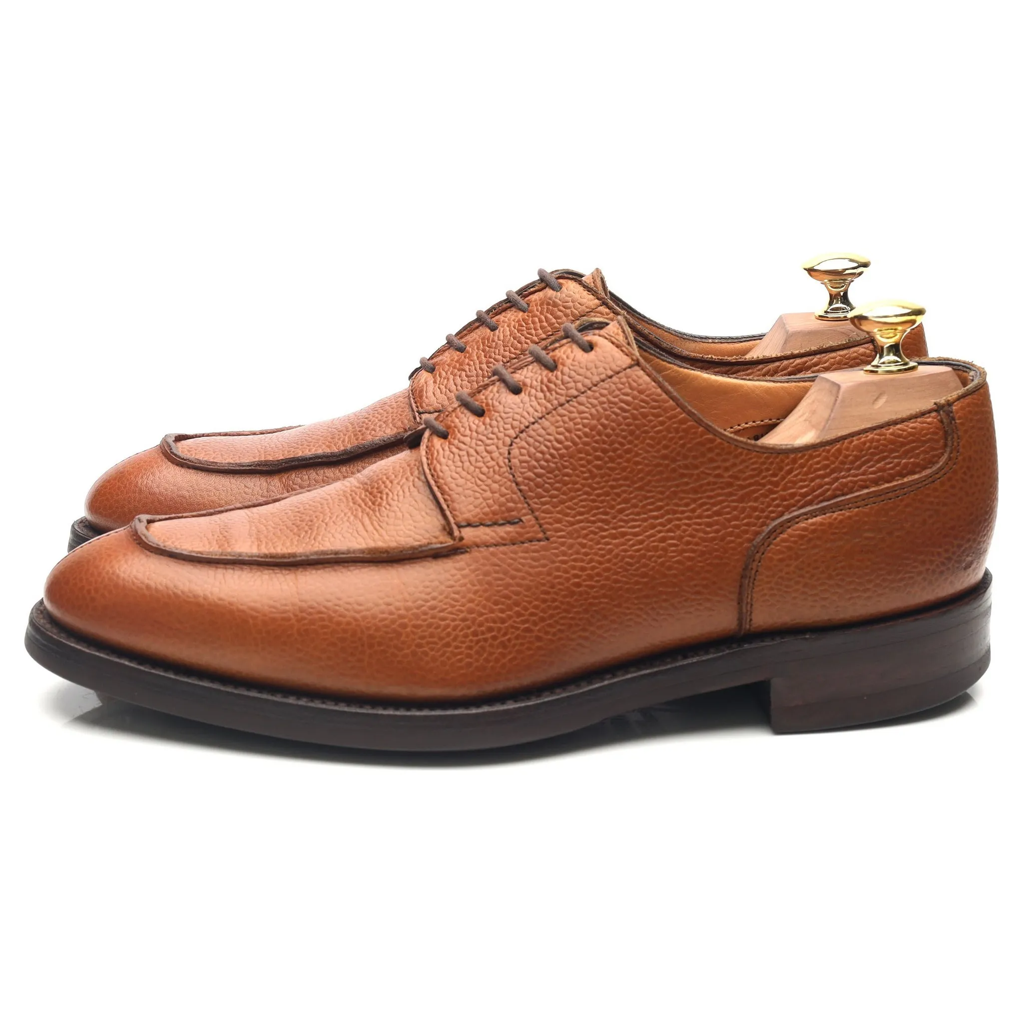 'Charlton' Tan Brown Leather Split Toe Derby UK 8 F