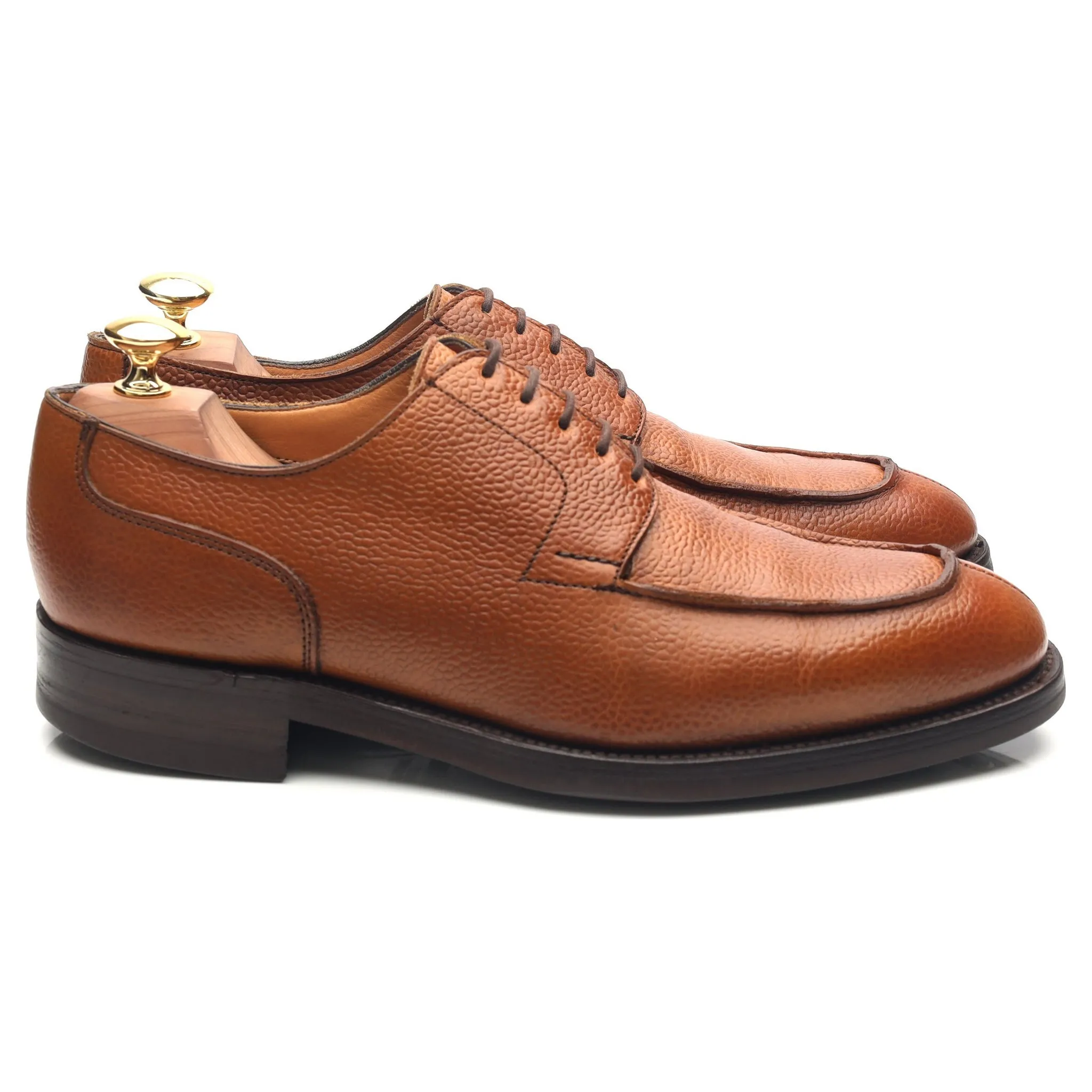 'Charlton' Tan Brown Leather Split Toe Derby UK 8 F