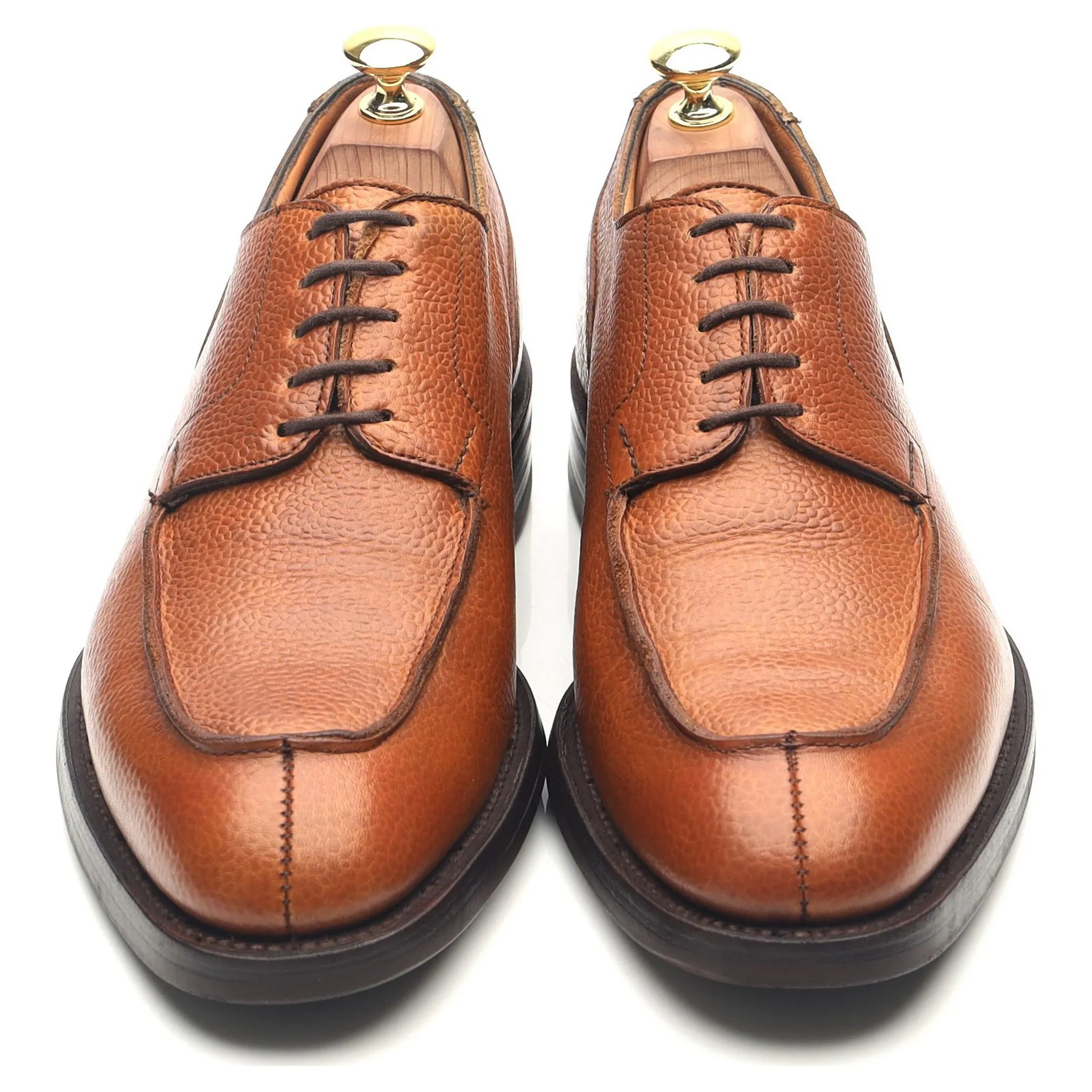 'Charlton' Tan Brown Leather Split Toe Derby UK 8 F