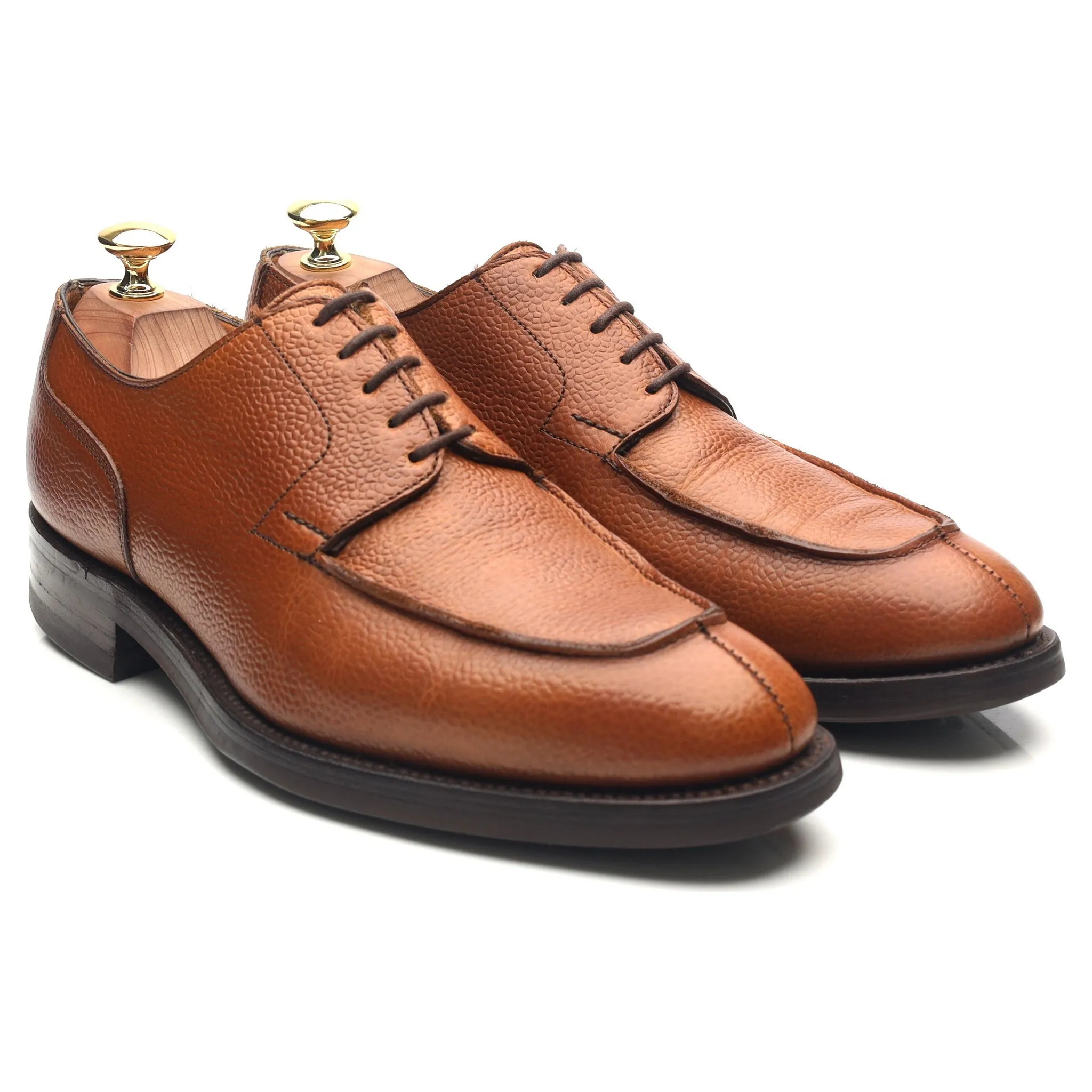 'Charlton' Tan Brown Leather Split Toe Derby UK 8 F