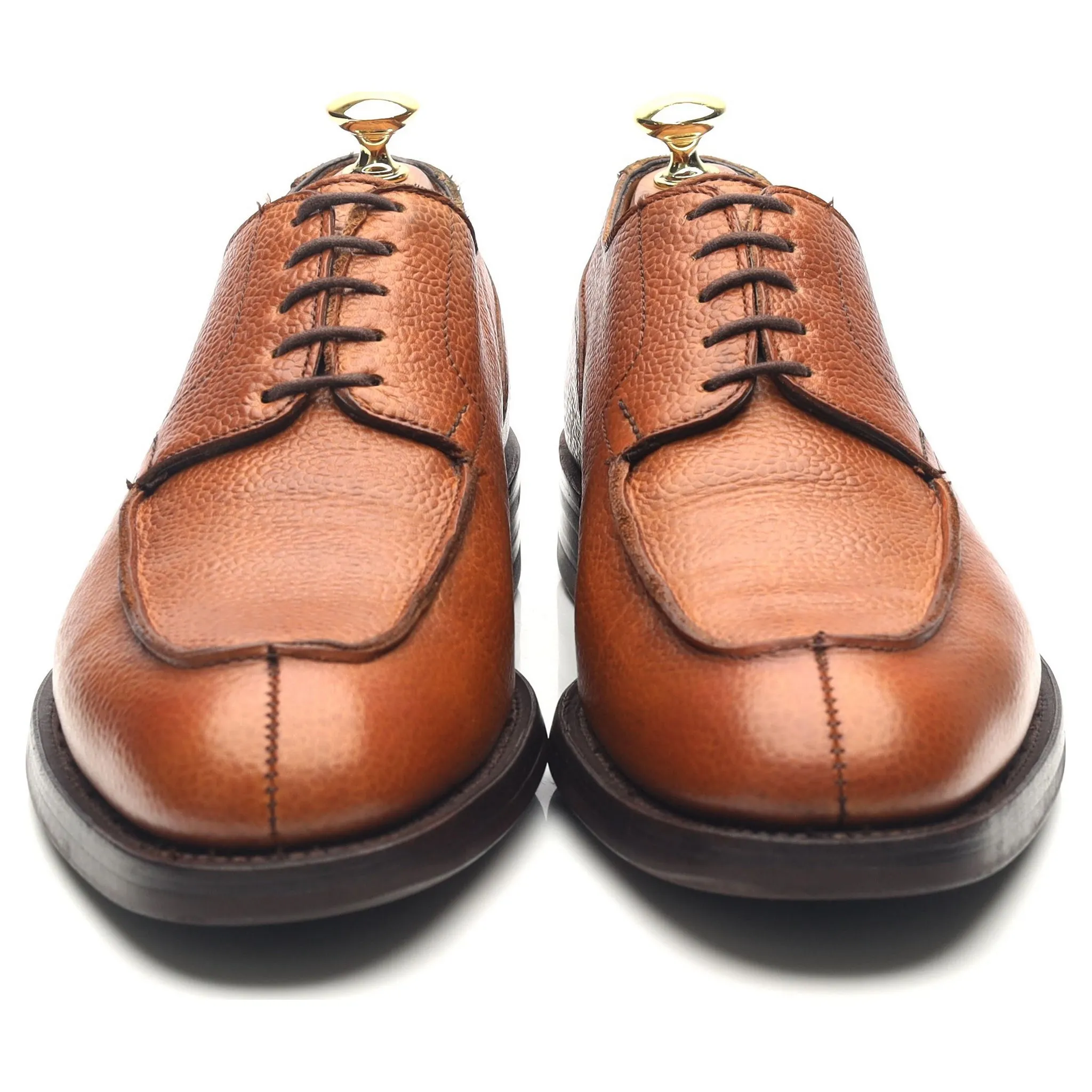 'Charlton' Tan Brown Leather Split Toe Derby UK 8 F