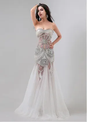 Chic See-through Mermaid Evening Dresses