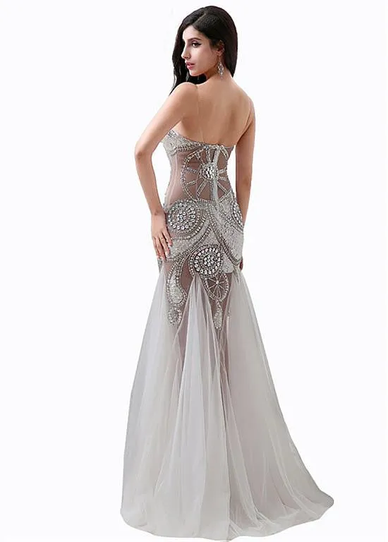 Chic See-through Mermaid Evening Dresses