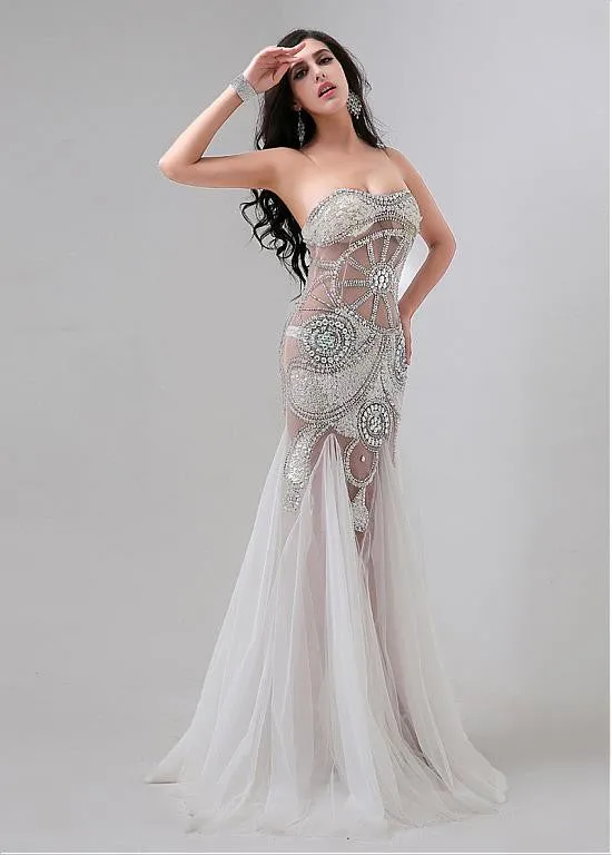 Chic See-through Mermaid Evening Dresses