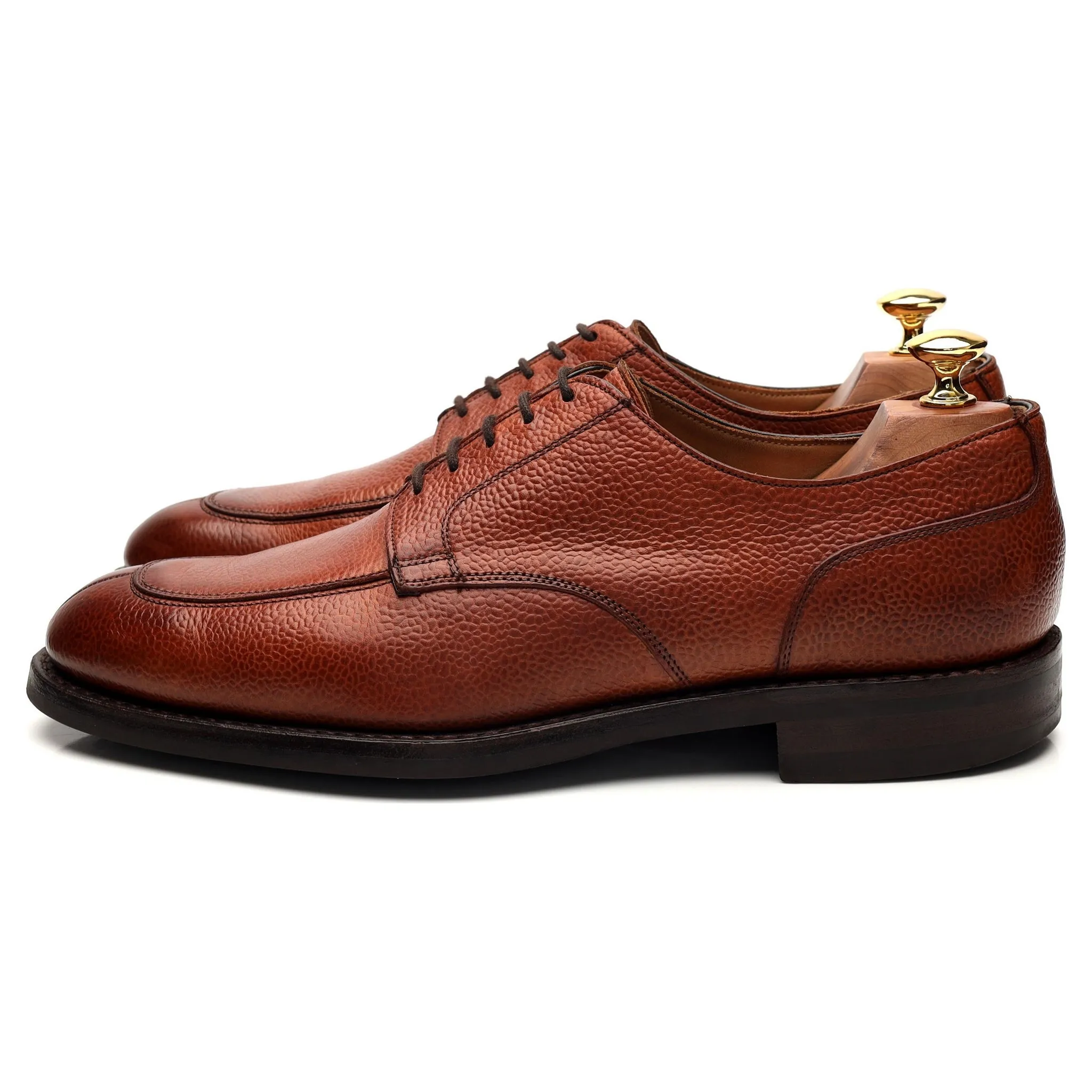 'Chiswick' Tan Brown Grain Leather Split Toe Derby UK 9 F