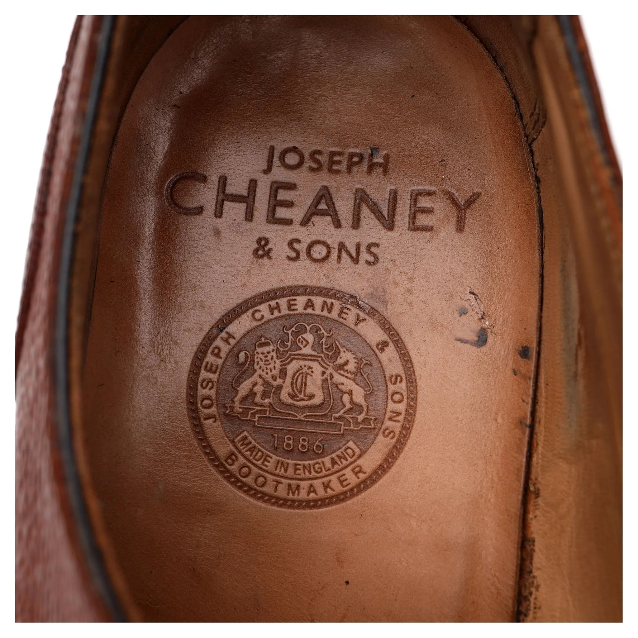 'Chiswick' Tan Brown Grain Leather Split Toe Derby UK 9 F