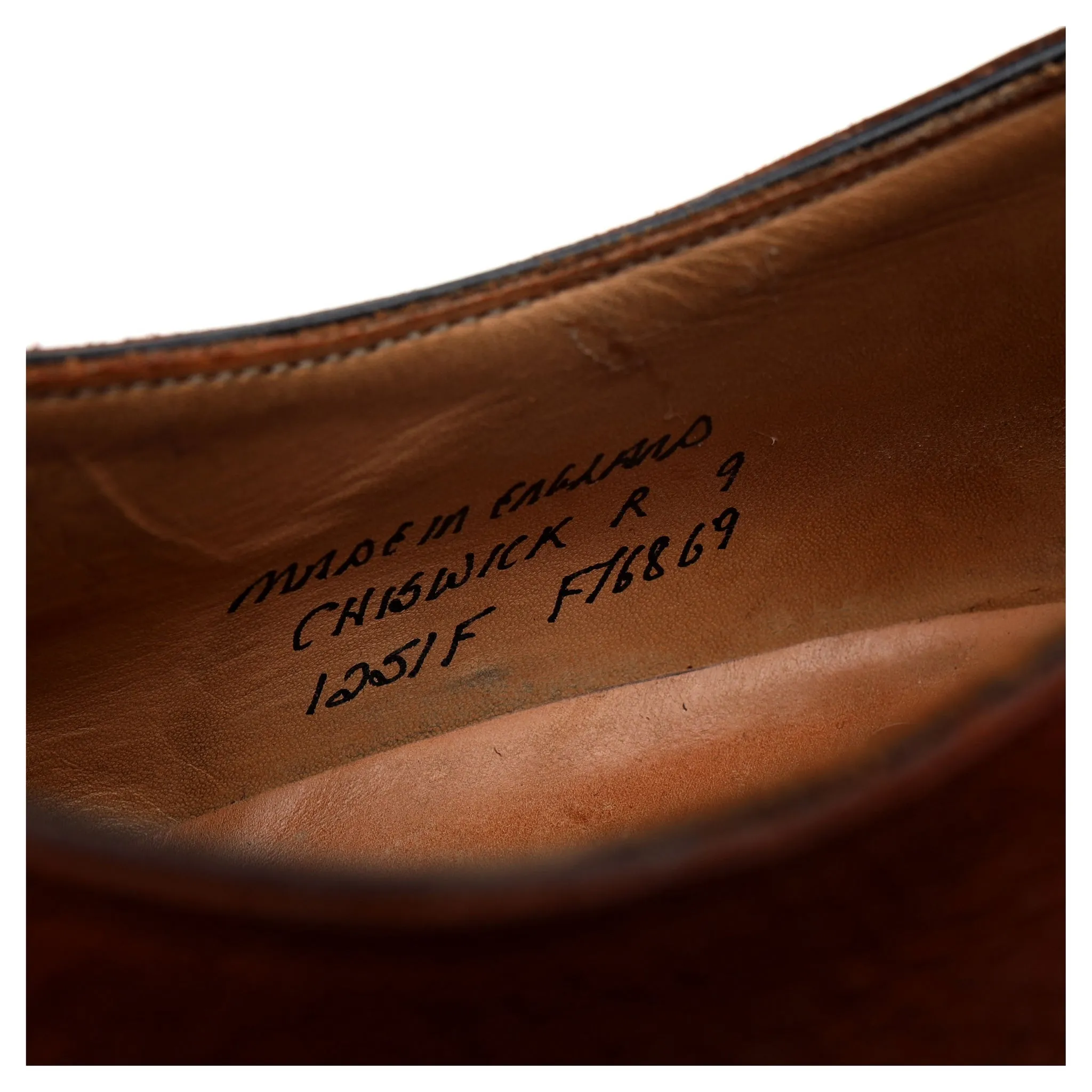 'Chiswick' Tan Brown Grain Leather Split Toe Derby UK 9 F