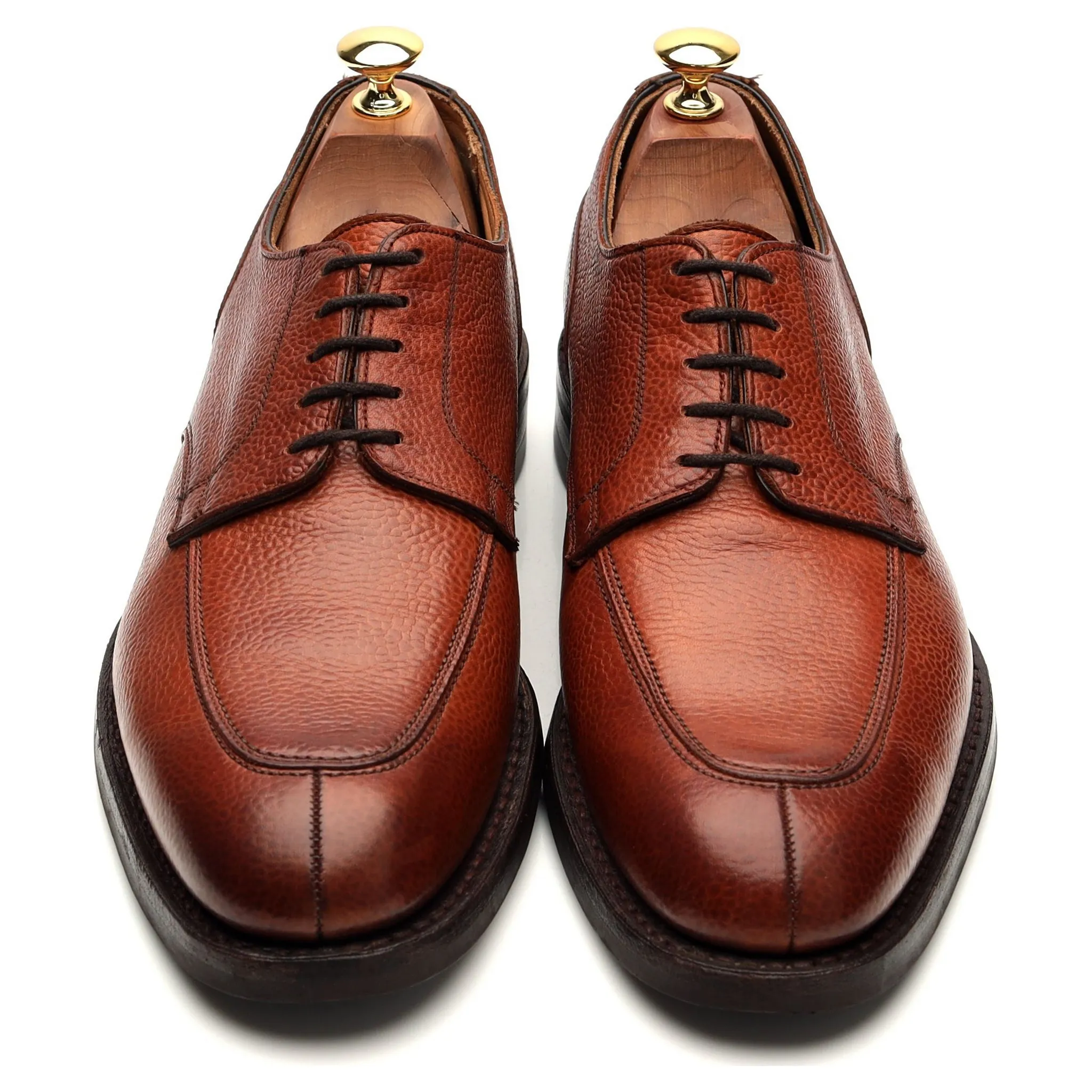 'Chiswick' Tan Brown Grain Leather Split Toe Derby UK 9 F