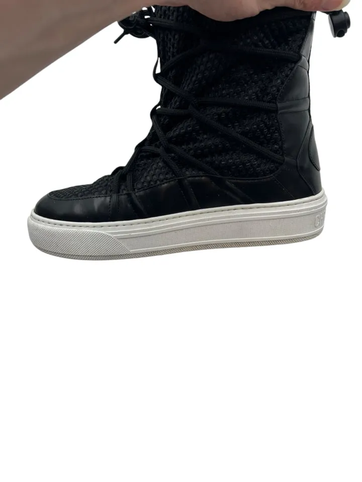 Christian Dior Black Resille Winter Solar Boots Size 37 = US 7 Women's Shoe