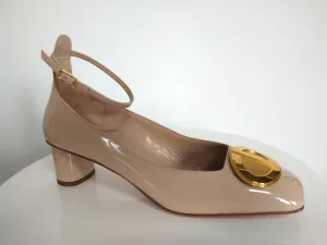 Christian Dior Nude Patent CD Plaque Pumps