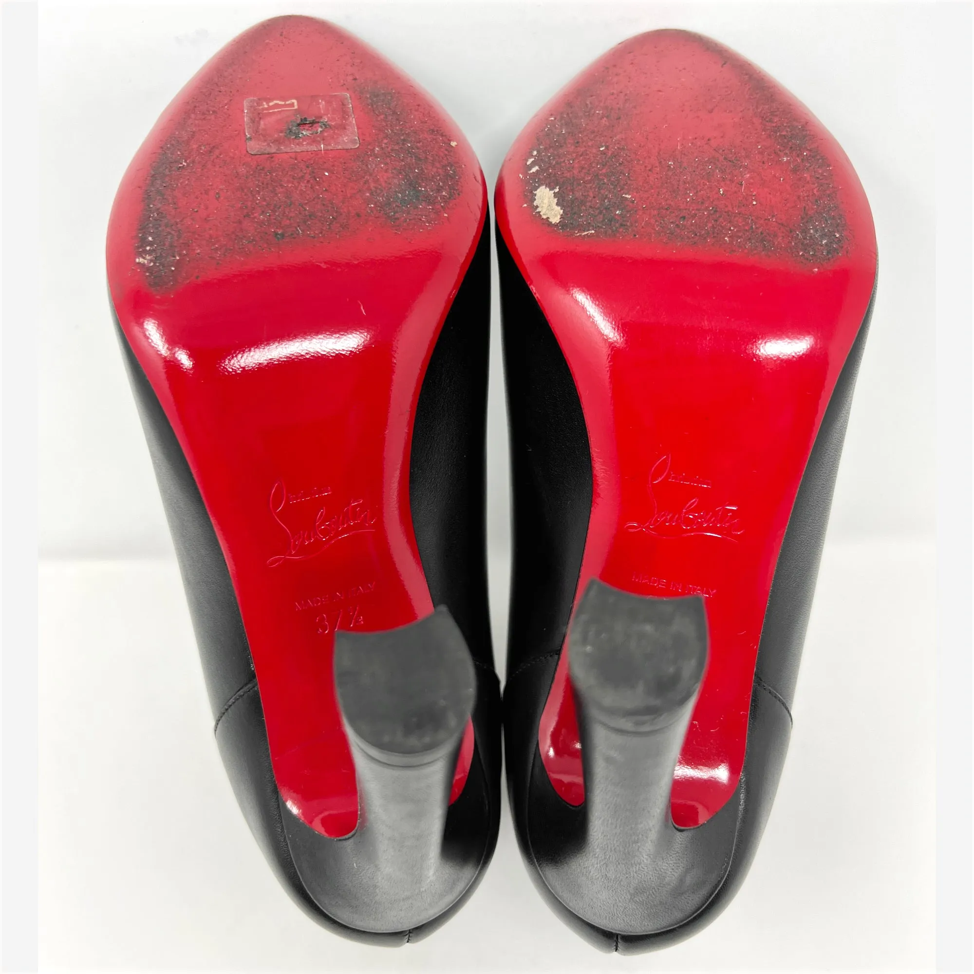Christian Louboutin Me in the 90's 100 Black Leather Calf High Heels Boots Size EU 37.5