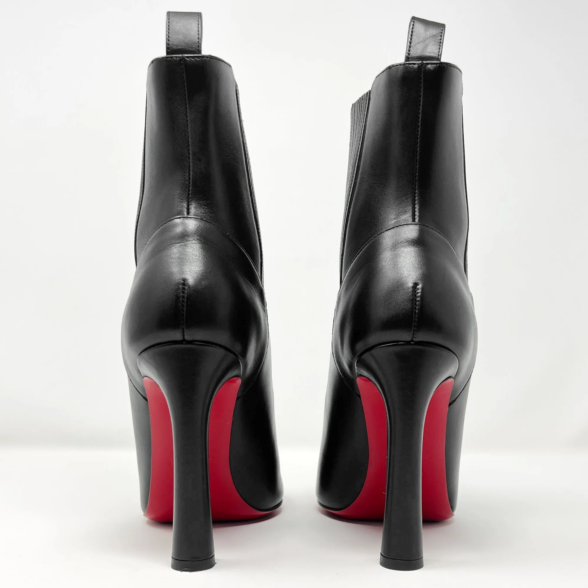 Christian Louboutin Me in the 90's 100 Black Leather Calf High Heels Boots Size EU 37.5