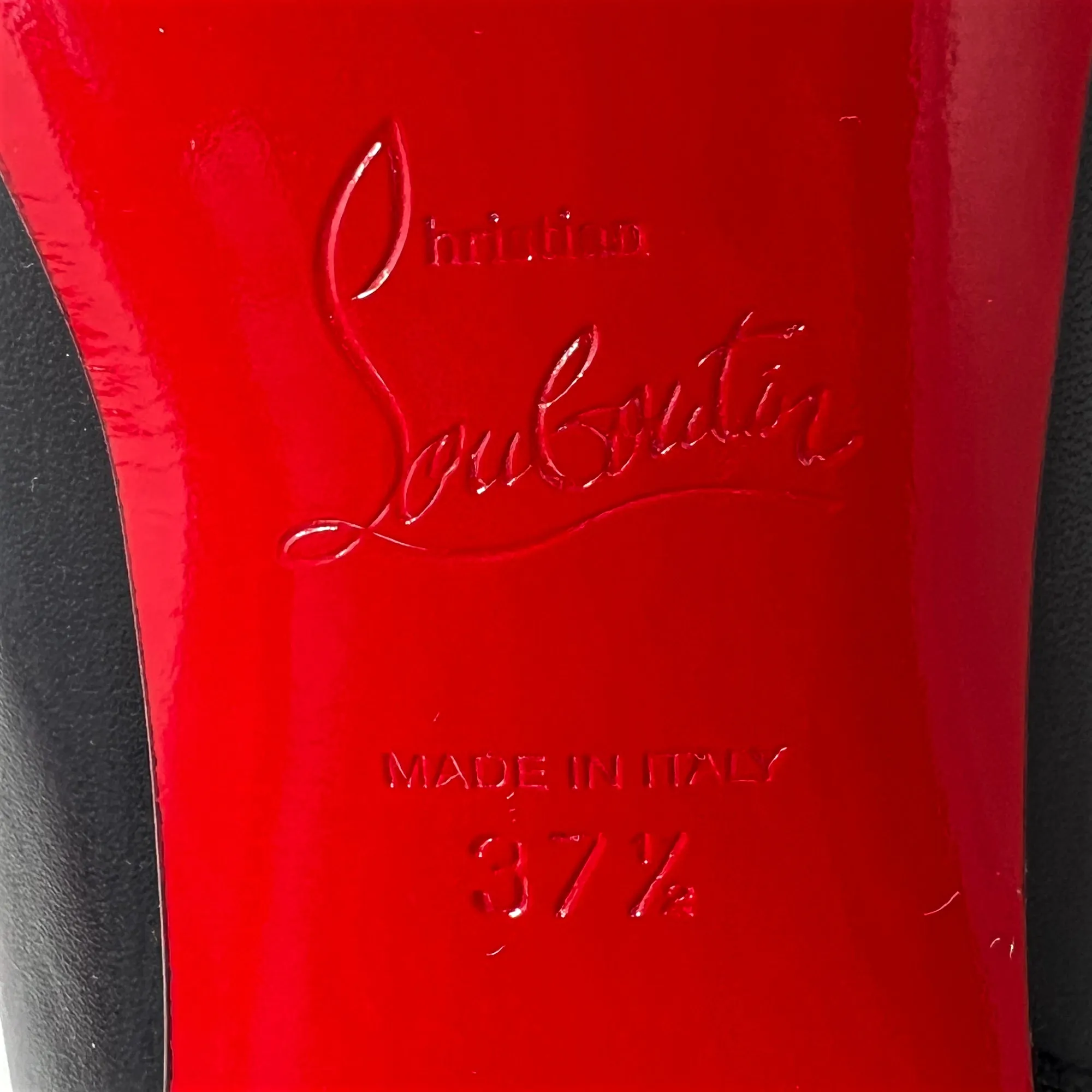 Christian Louboutin Me in the 90's 100 Black Leather Calf High Heels Boots Size EU 37.5