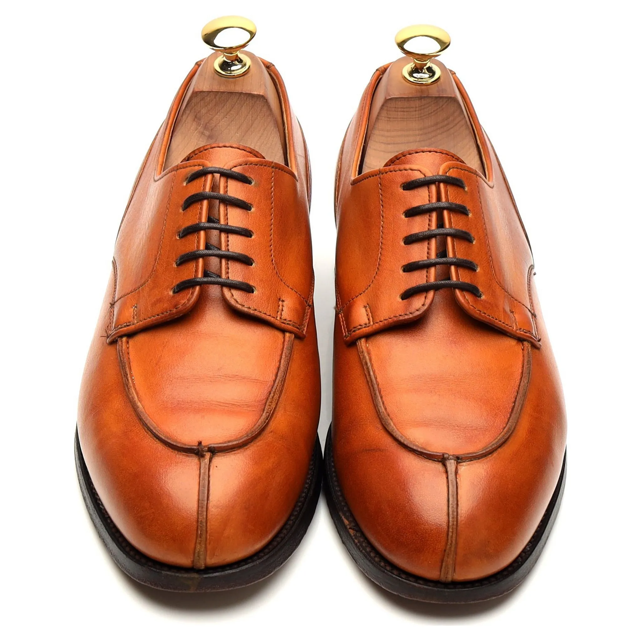 'Claremont' Tan Brown Leather Derby Split Toe UK 7 E