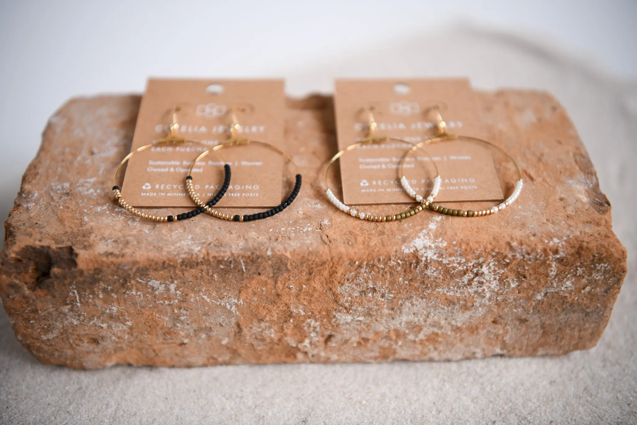 Crescent Moon Handcrafted Boho Hoop Earrings