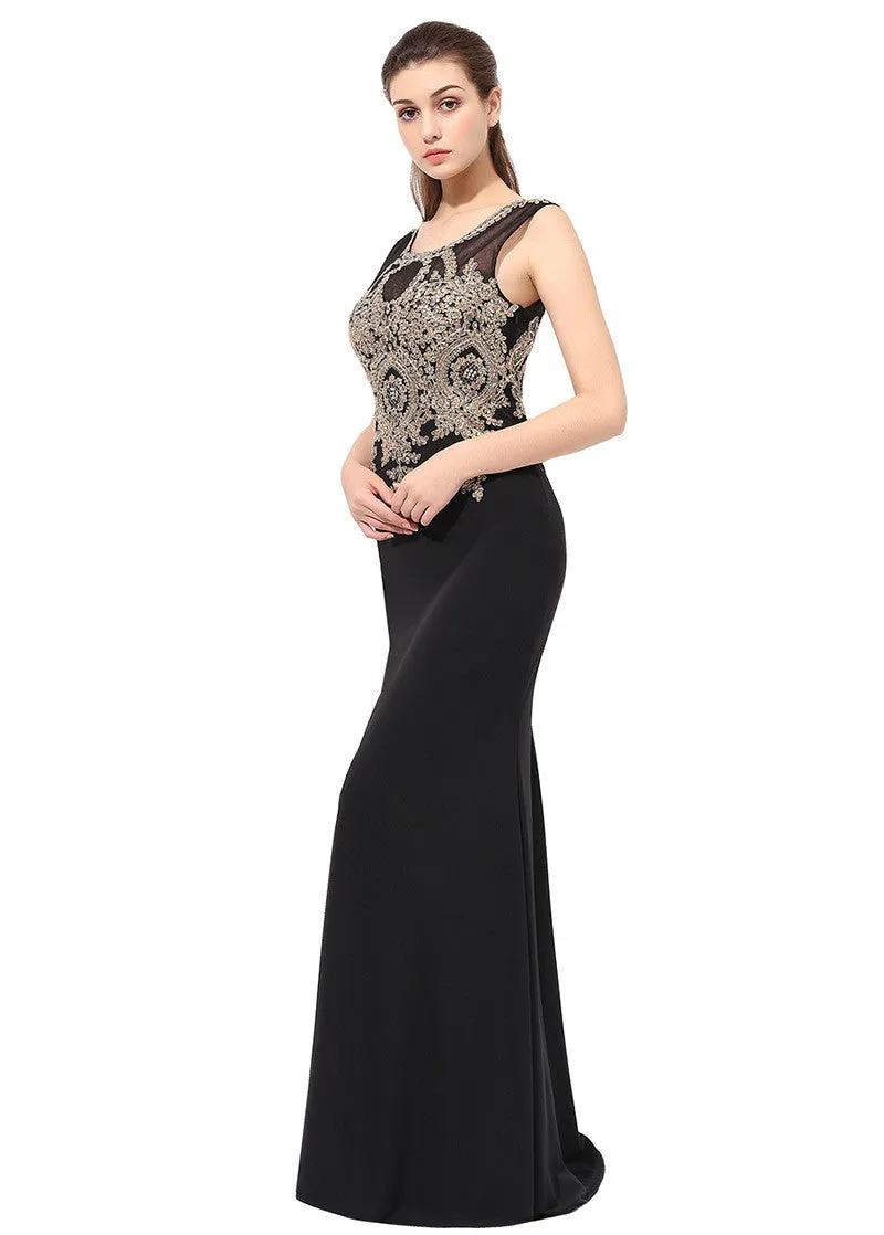 Crystal Black Evening Dress