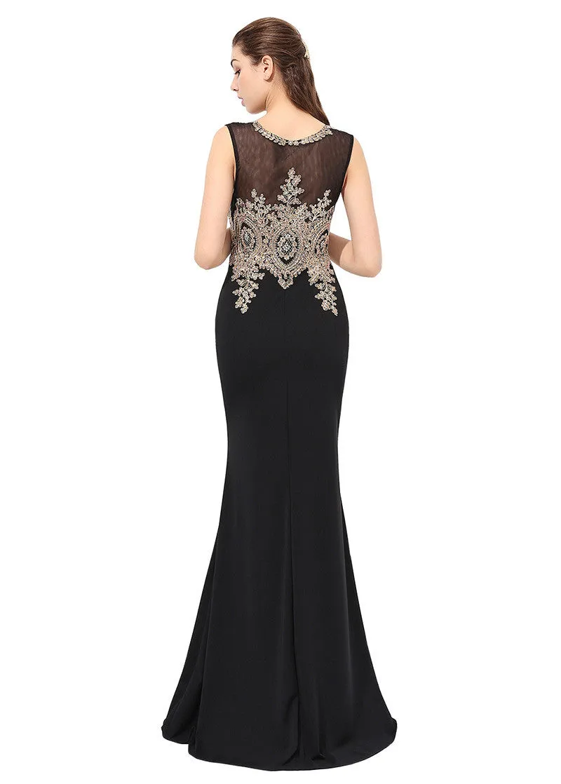 Crystal Black Evening Dress