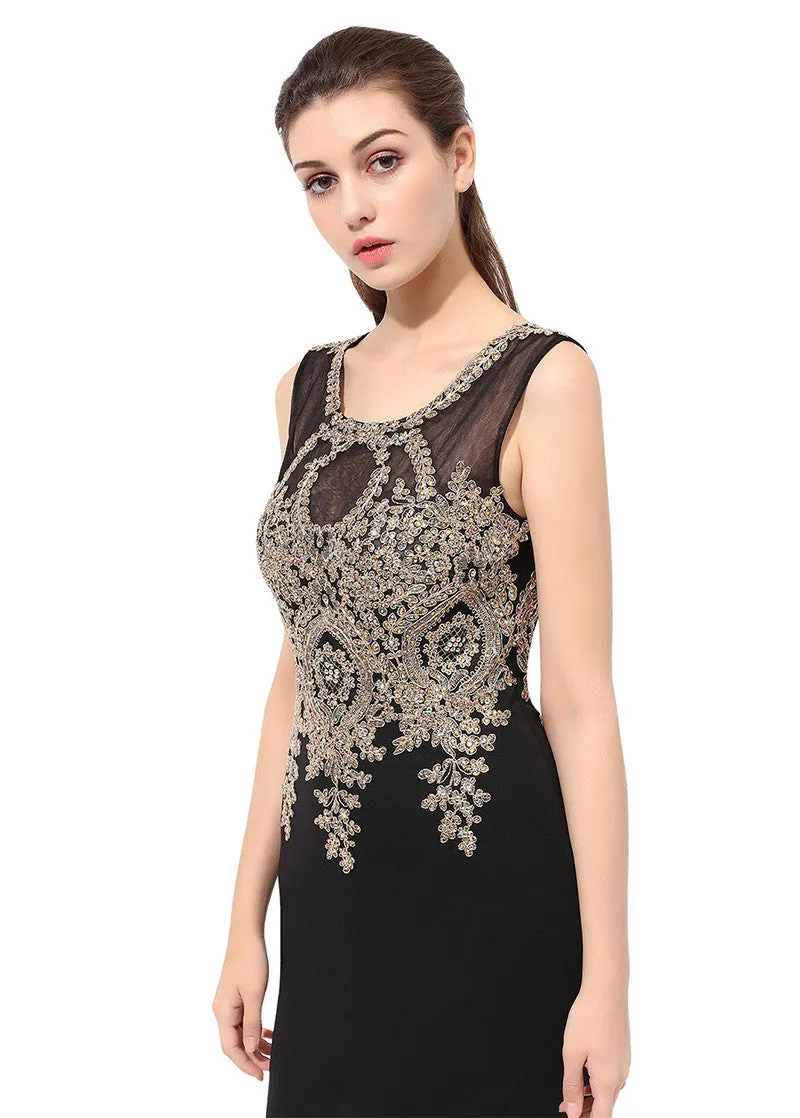 Crystal Black Evening Dress