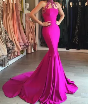 Custom made hight neck mermaid long prom dress, evening dress