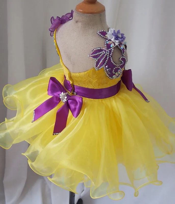 Custom Made Infant/toddler/baby/children/kids glitz Girl's Baby Doll Pageant Dress  1~4T G079B