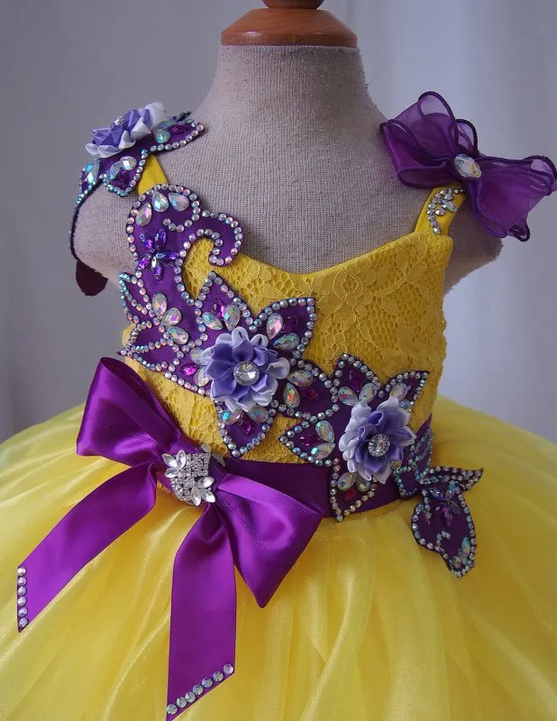 Custom Made Infant/toddler/baby/children/kids glitz Girl's Baby Doll Pageant Dress  1~4T G079B