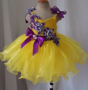 Custom Made Infant/toddler/baby/children/kids glitz Girl's Baby Doll Pageant Dress  1~4T G079B