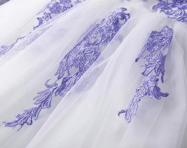 Cute Simple Tulle with Lace Applique Short Party Dress, Lovely Formal Dress