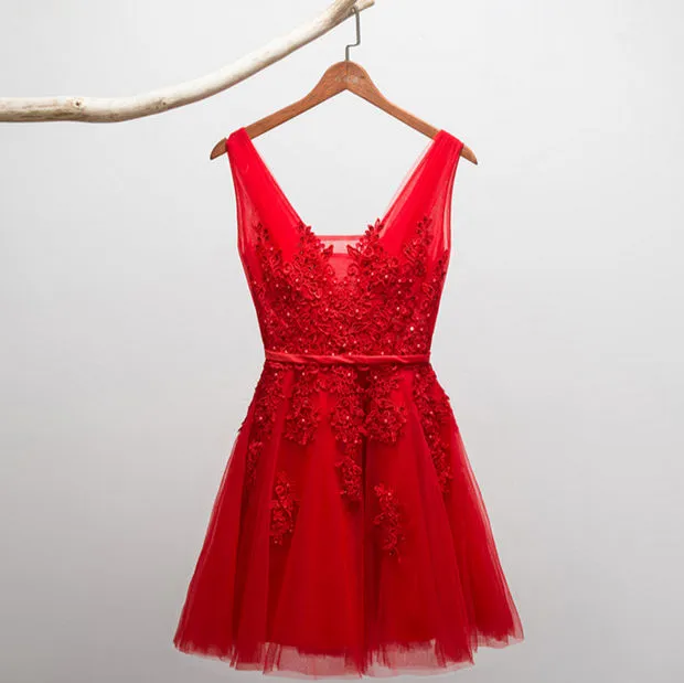 Cute Tulle and Lace Applique Homecoming Dresses, Lovely Party Dress, Cute Formal Dress
