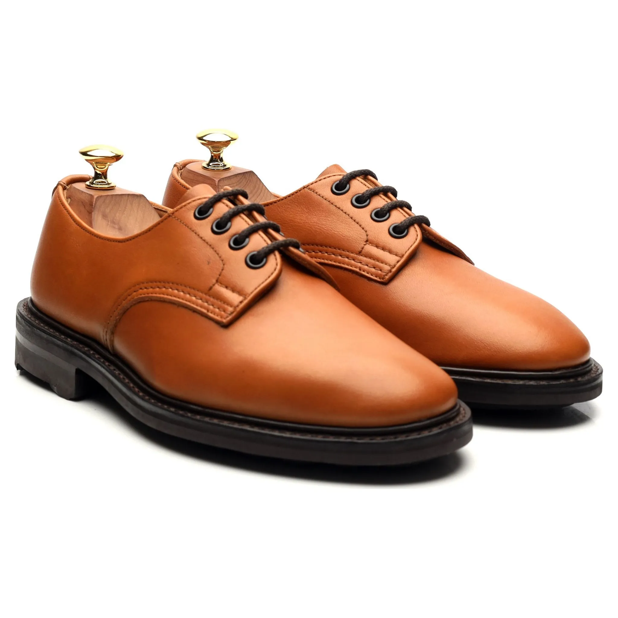 'Daniel' Tan Brown Leather Derby UK 6