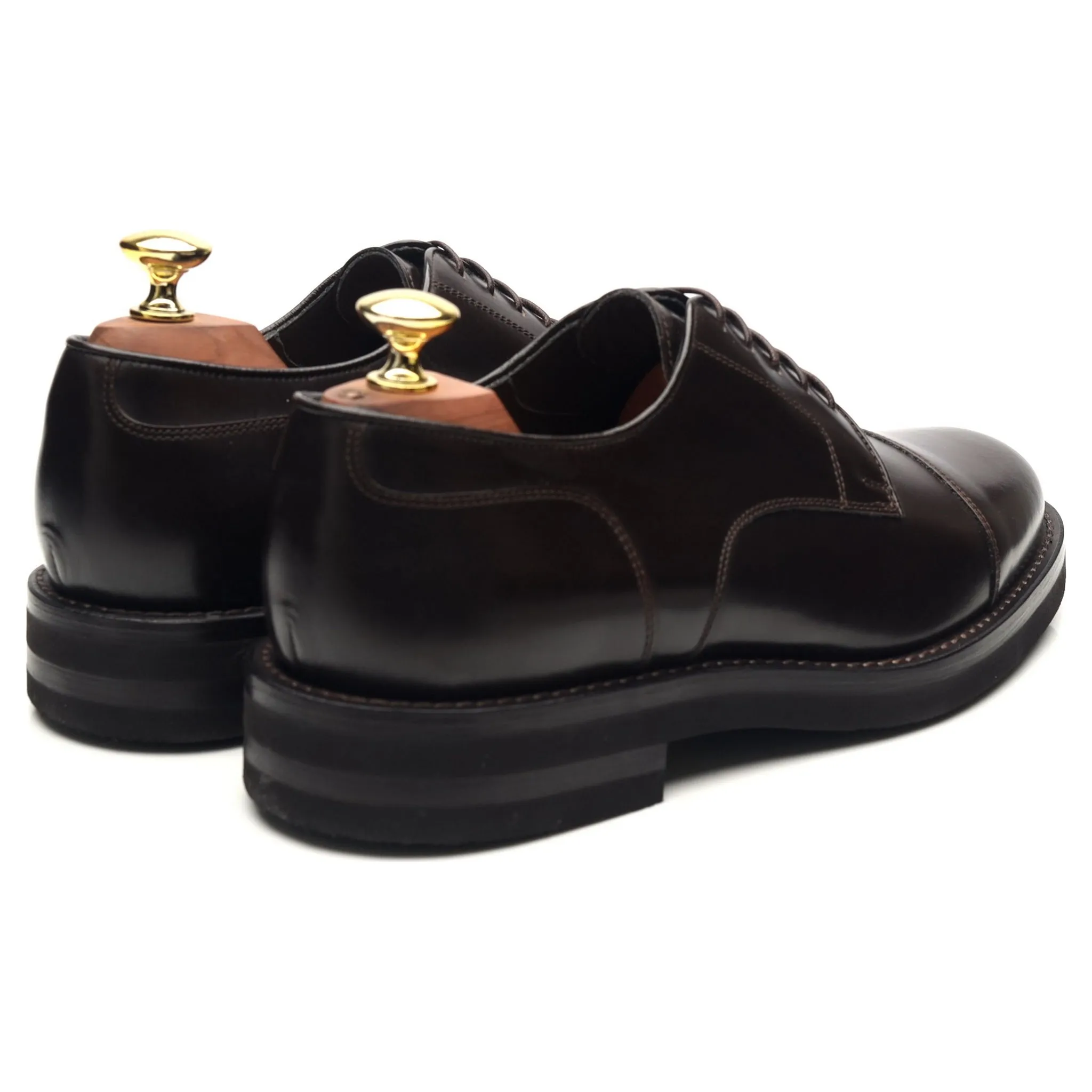 Dark Brown Leather Cap Toe Derby UK 6 EU 40