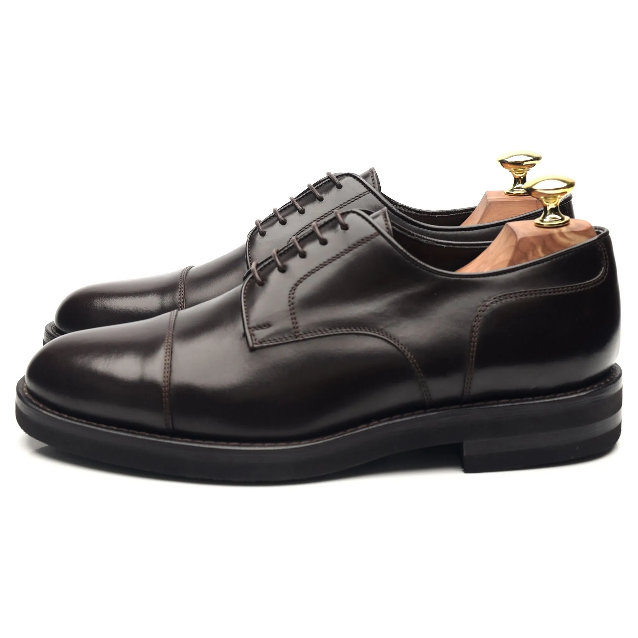 Dark Brown Leather Cap Toe Derby UK 6 EU 40