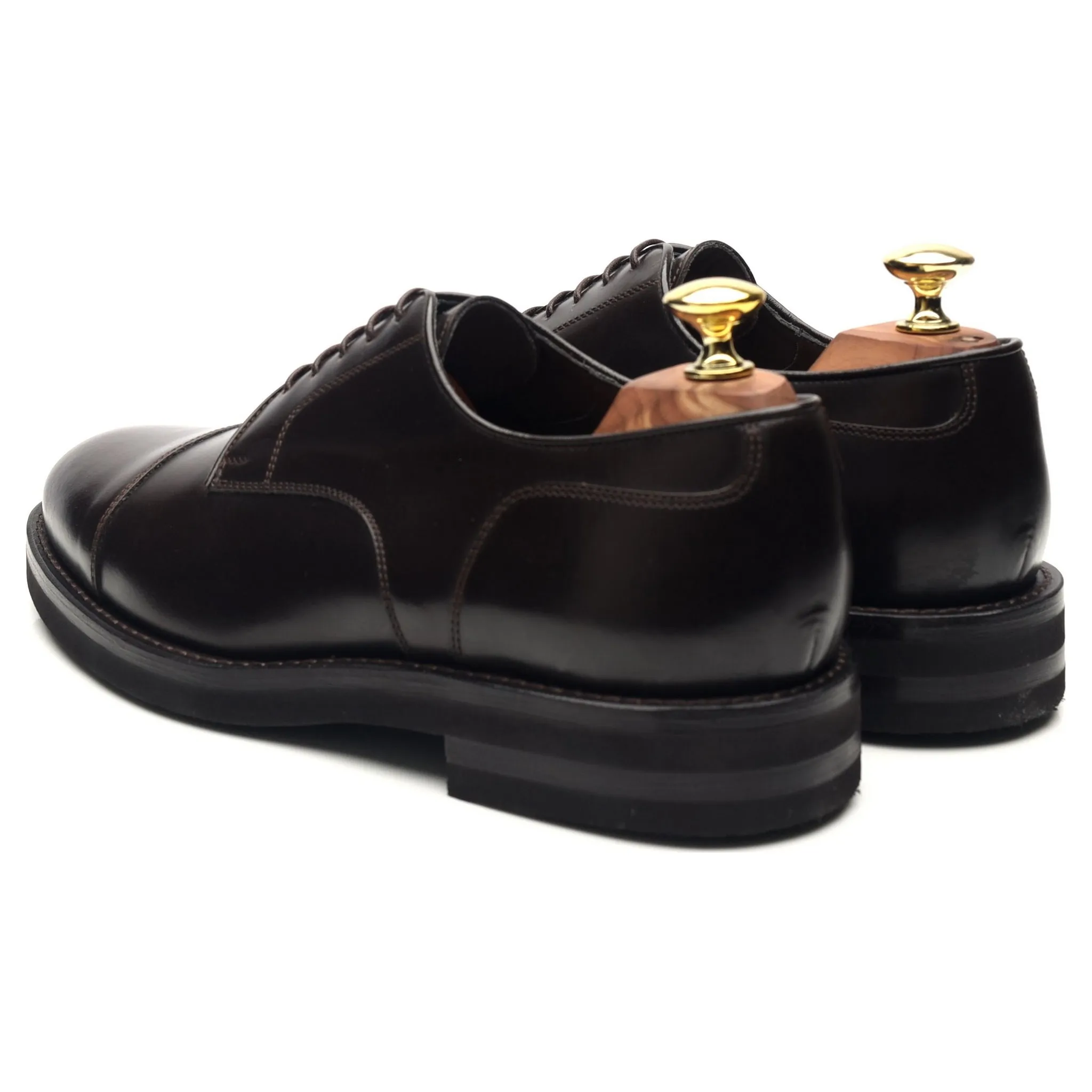 Dark Brown Leather Cap Toe Derby UK 6 EU 40