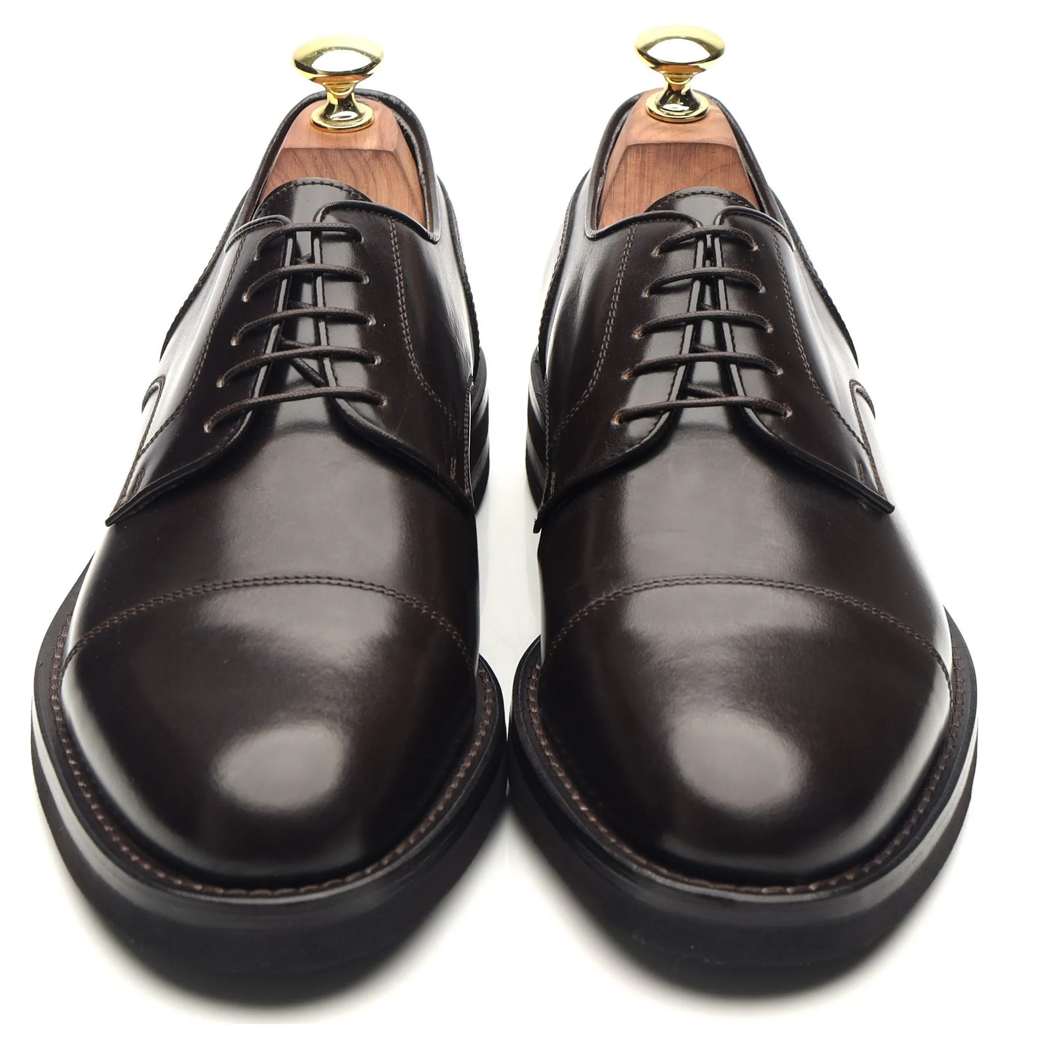 Dark Brown Leather Cap Toe Derby UK 6 EU 40
