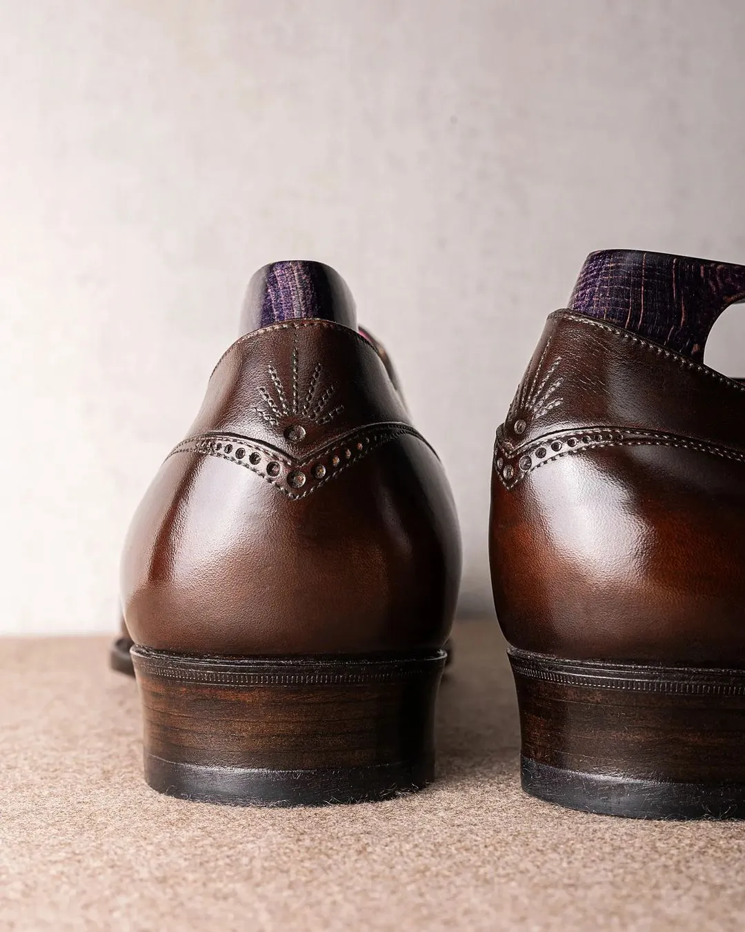 Dark Brown Leather Wingtip Oxfords Lace Up Formals - Formal Shoes