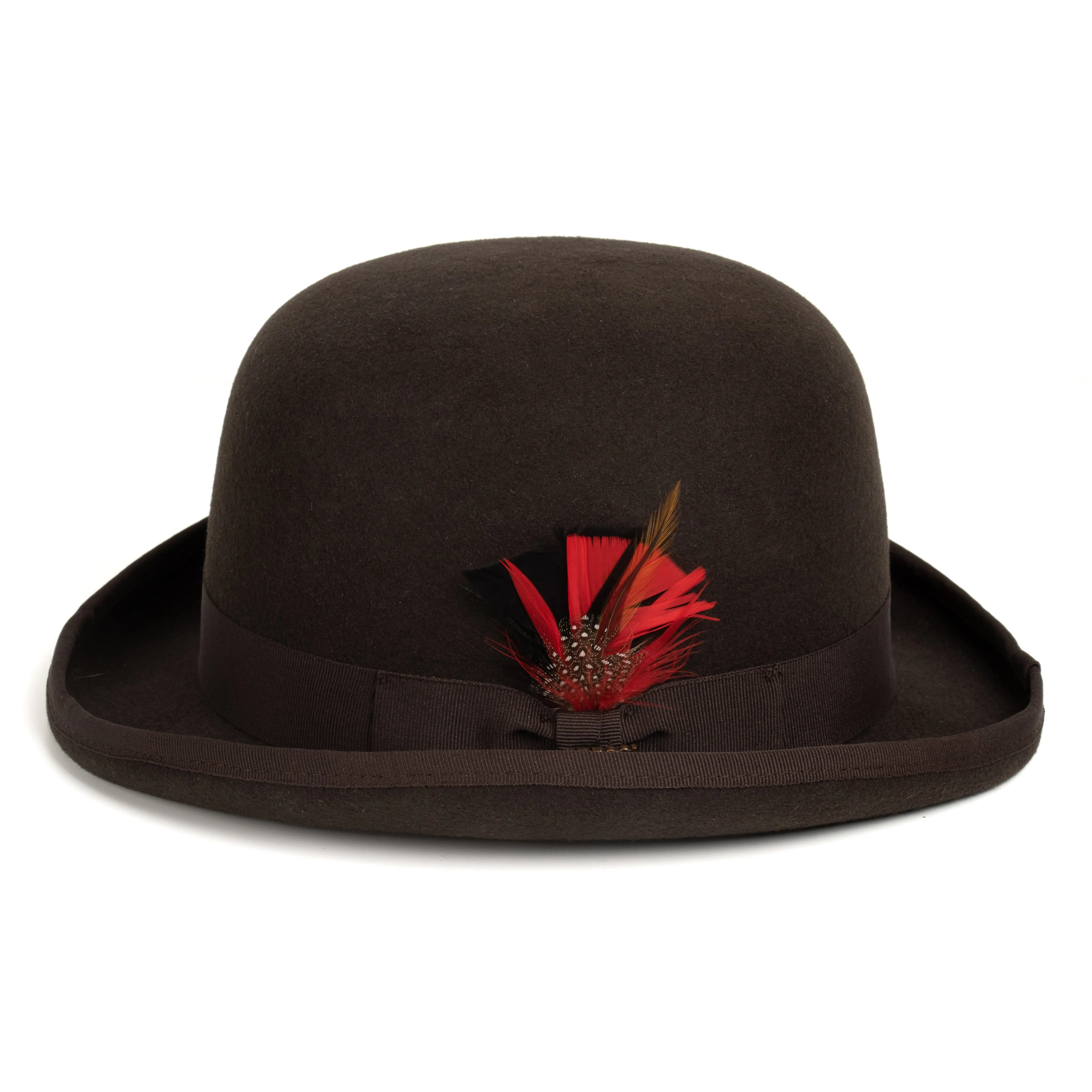 Dark Brown Premium Wool Derby Bowler Hat
