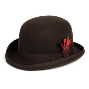 Dark Brown Premium Wool Derby Bowler Hat