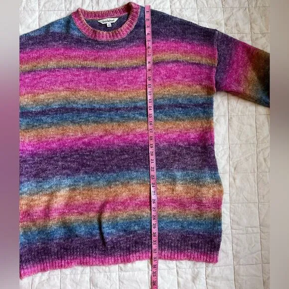 Davi &amp; Dani Vibrant Multicolor Gradient Stripe Sweater Dress - Medium
