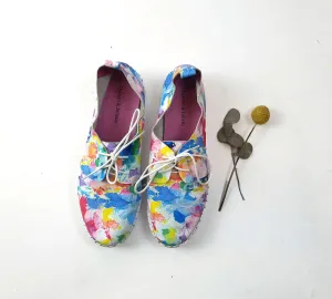 Django & Juliette paint splatter leather laceup shoes size 38